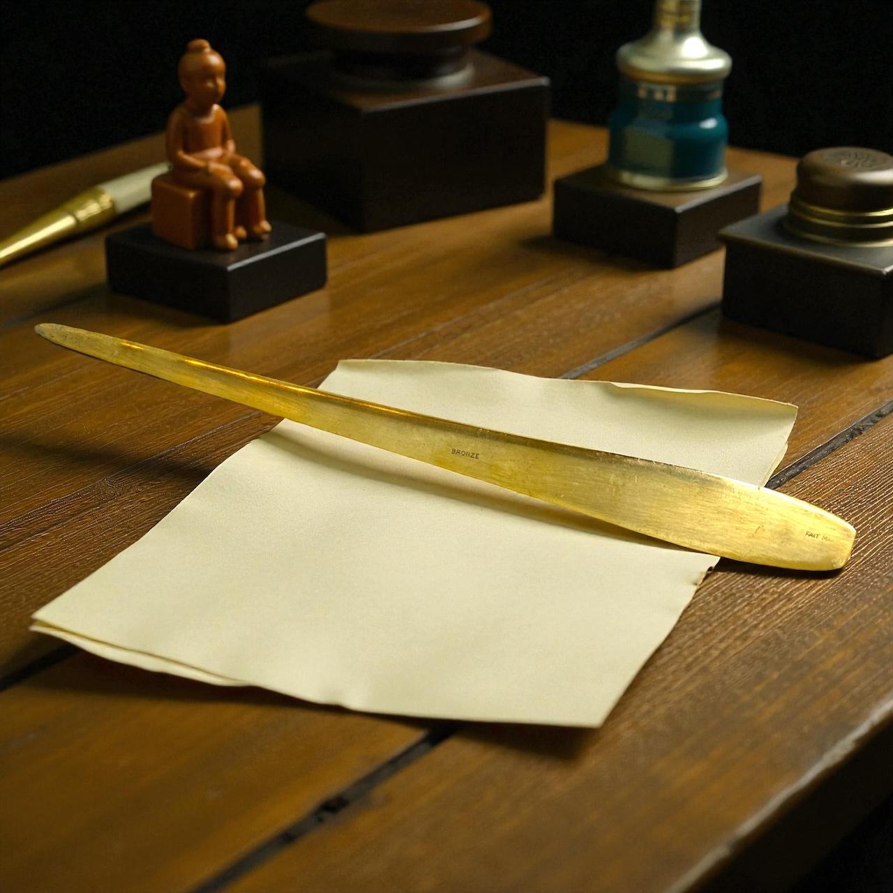 Bronze Brieföffner Jugendstil Anfang 20. Jahrhundert signiert Rischmann, Frankreich im Angebot 8