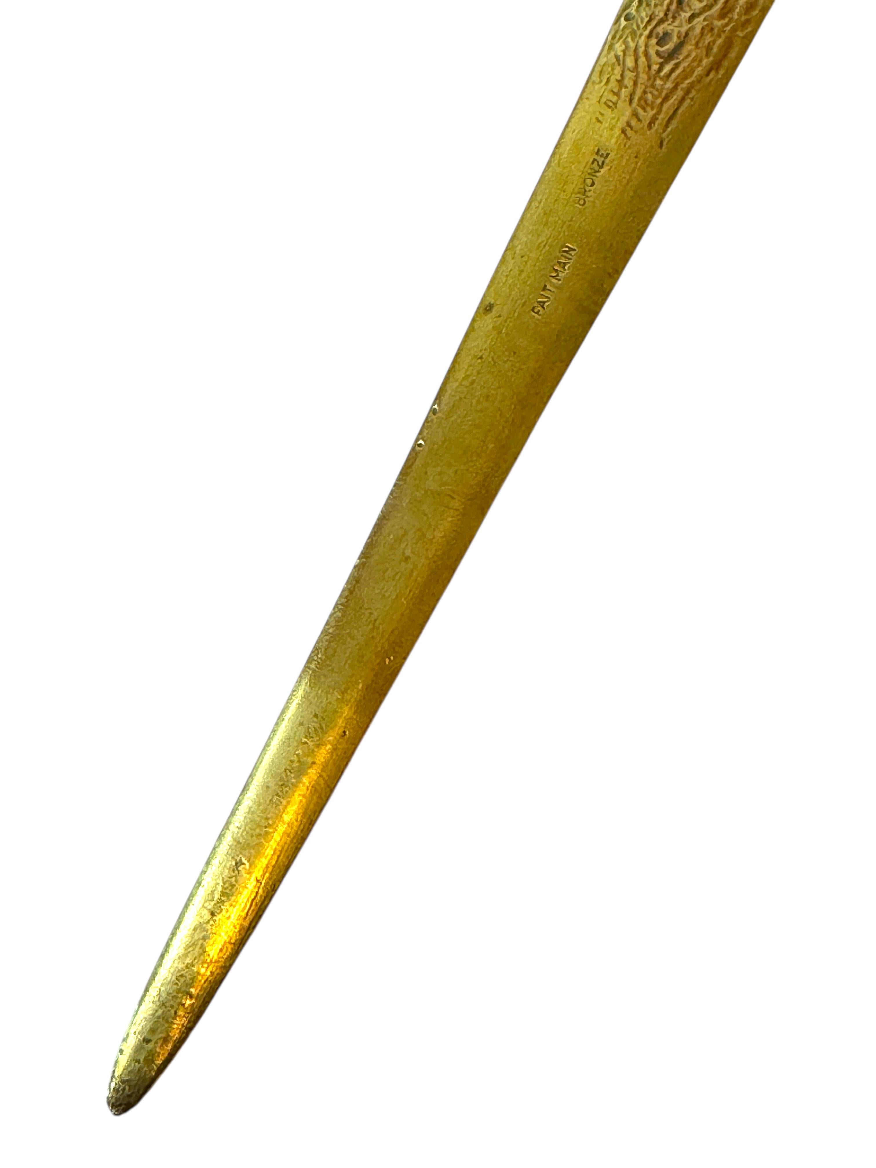 Bronze Brieföffner Jugendstil Anfang 20. Jahrhundert signiert Rischmann, Frankreich im Zustand „Gut“ im Angebot in Nuernberg, DE