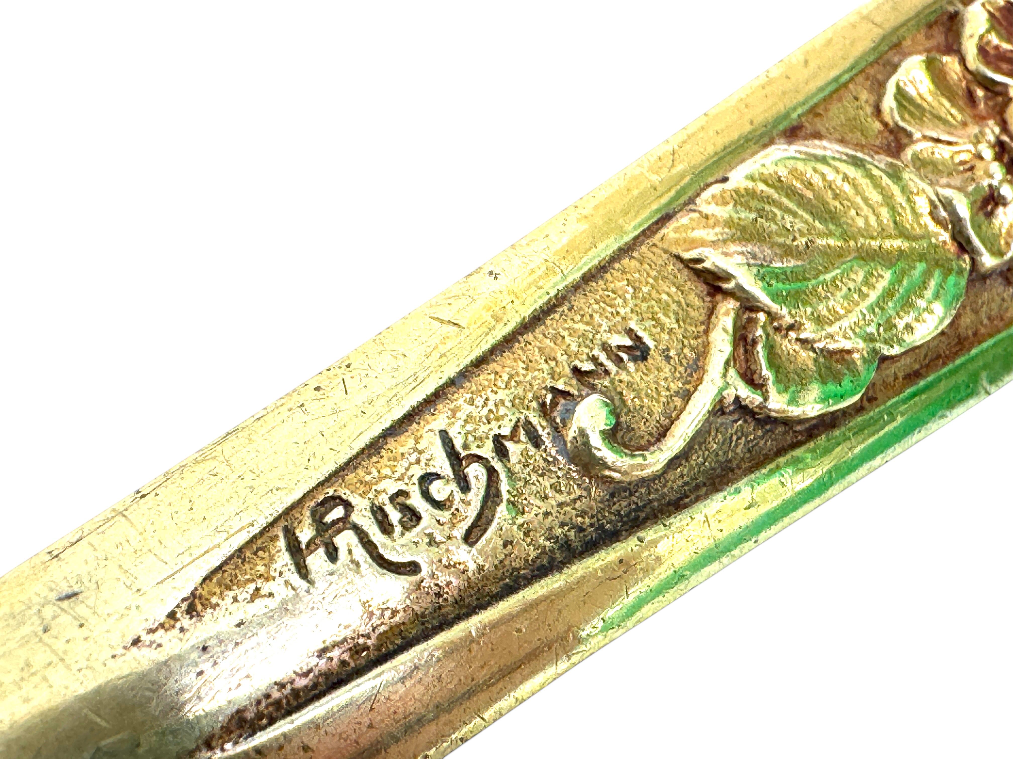 Bronze Brieföffner Jugendstil Anfang 20. Jahrhundert signiert Rischmann, Frankreich im Zustand „Gut“ im Angebot in Nuernberg, DE