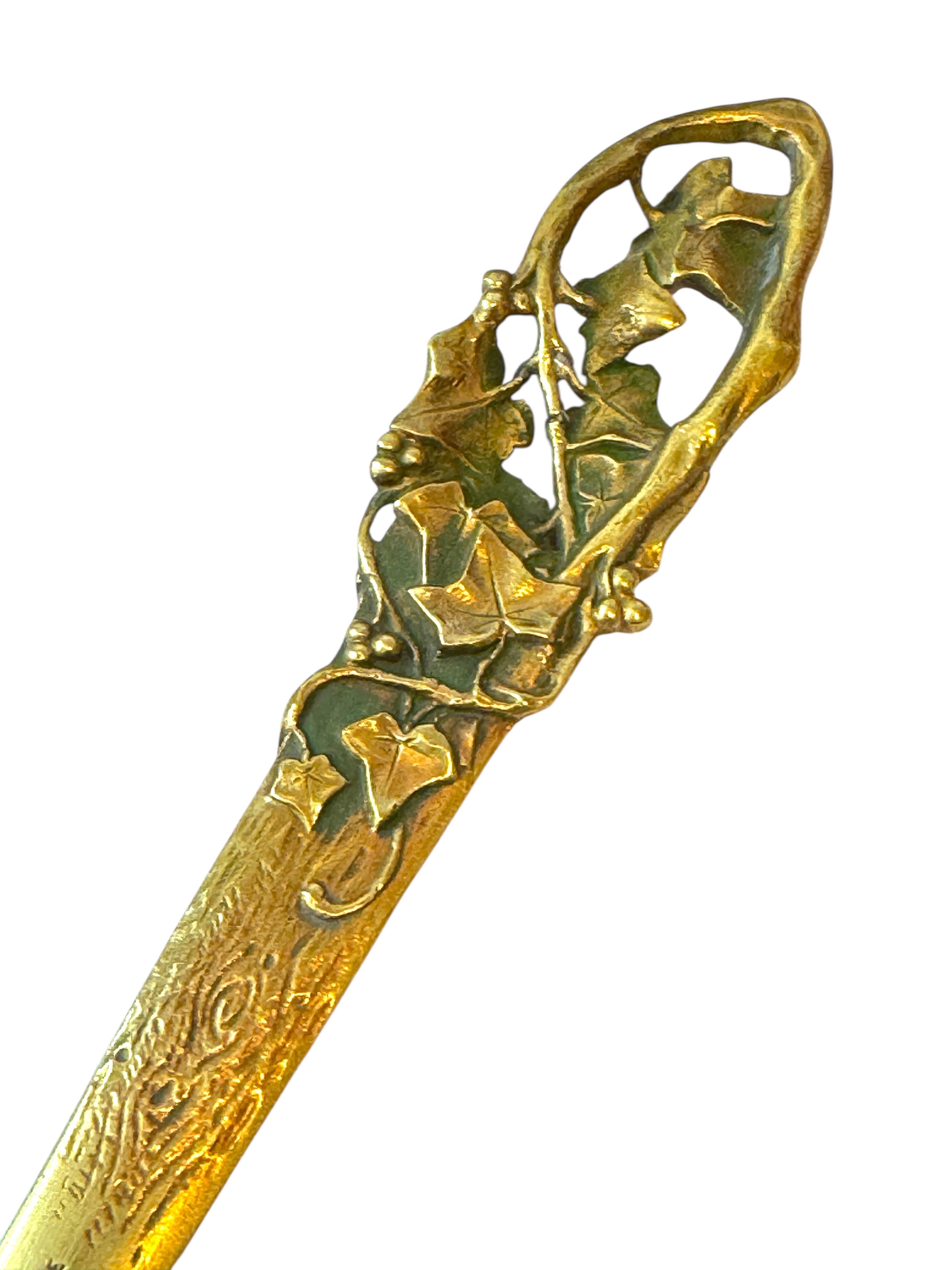 Bronze Brieföffner Jugendstil Anfang 20. Jahrhundert signiert Rischmann, Frankreich im Angebot 2