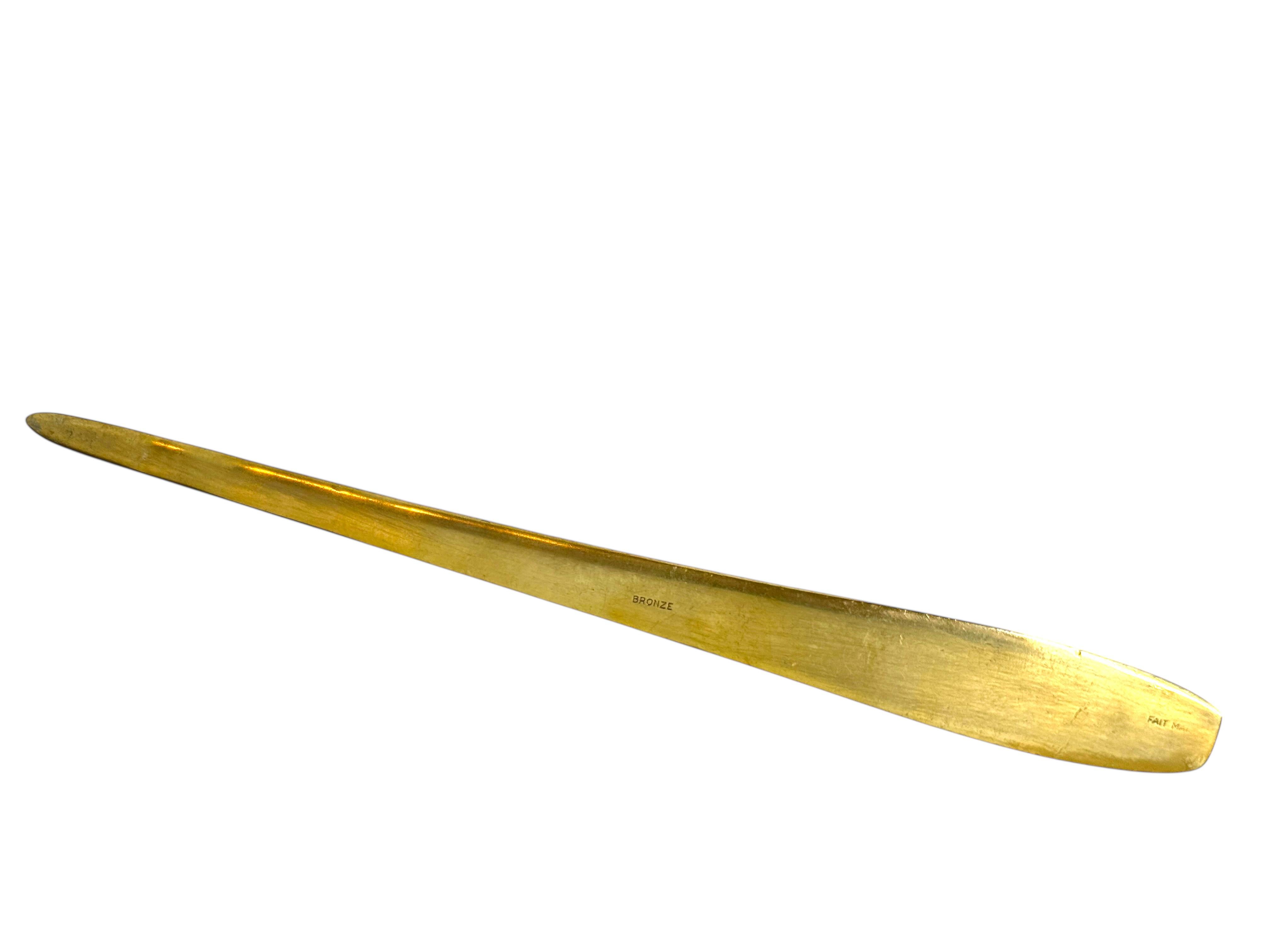 Bronze Brieföffner Jugendstil Anfang 20. Jahrhundert signiert Rischmann, Frankreich im Angebot 2