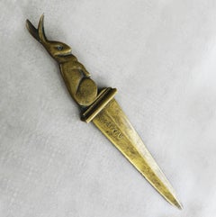 Bronze Letter Opener by Georges Raoul Garreau, 1885-1955