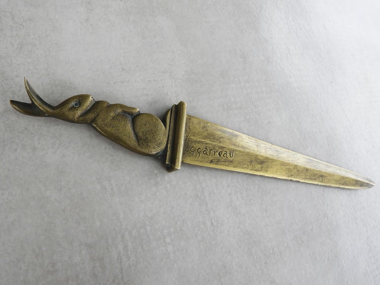 Hand-Crafted Bronze Letter Opener by Georges Raoul Garreau, 1885-1955