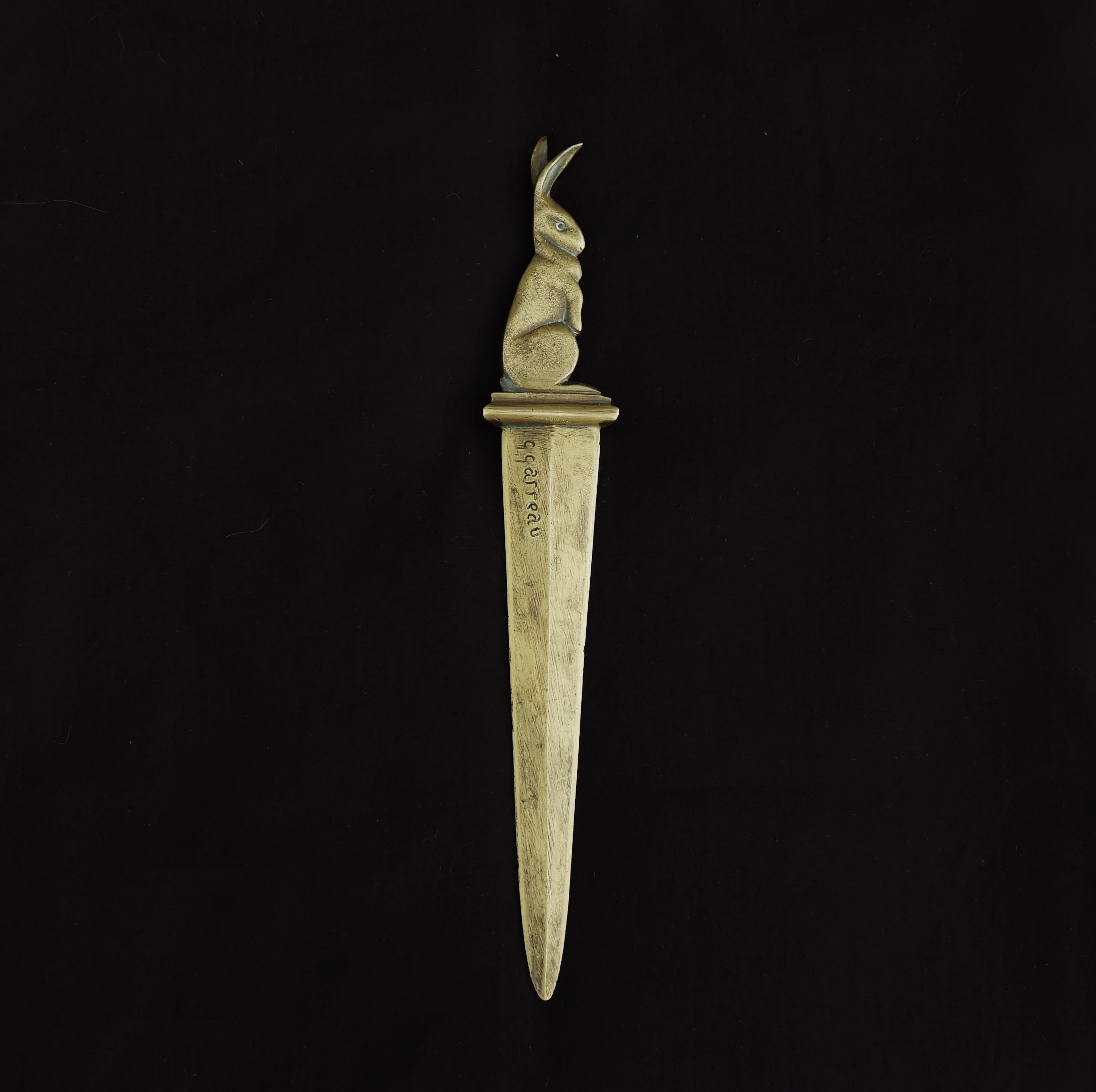 Bronze Letter Opener by Georges Raoul Garreau, 1885-1955 2