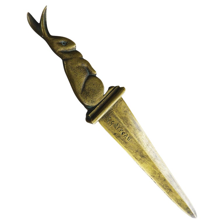 Bronze Letter Opener by Georges Raoul Garreau, 1885-1955