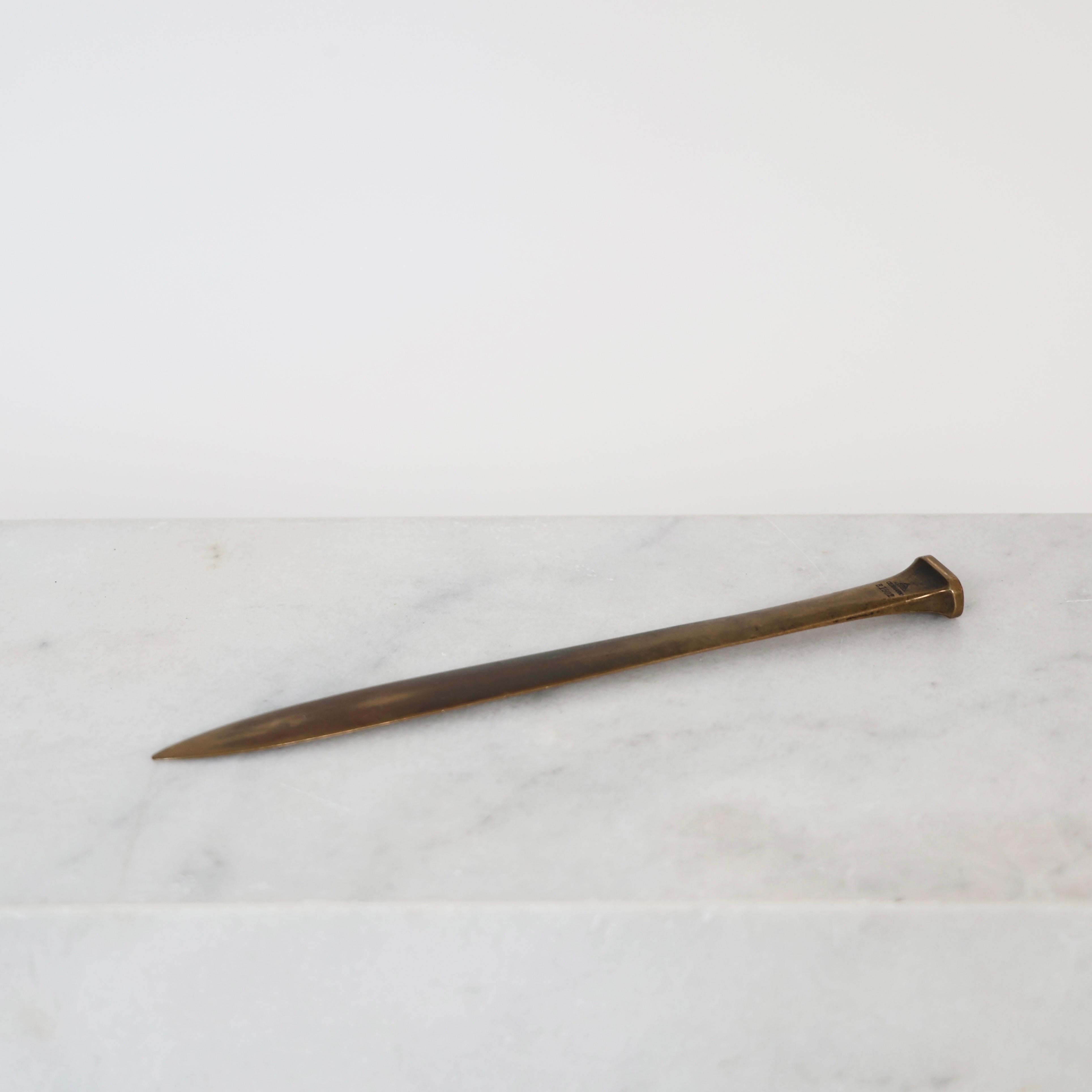 Mid-20th Century Bronze Letter Opener by Just Andersen, 1930s, Denmark For Sale