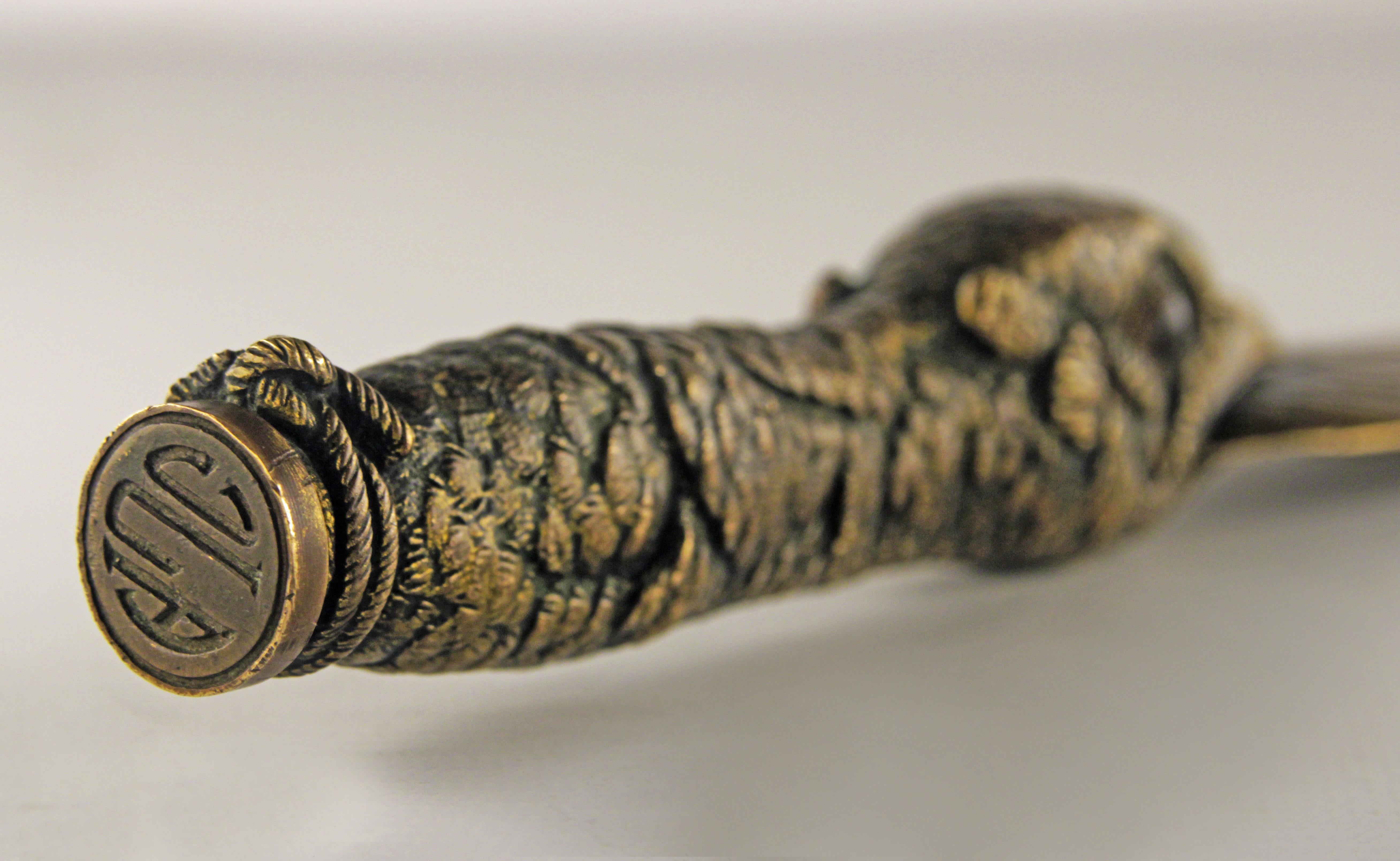 Bronze Letter Opener Knife Depicting an Eagle Made by Sculptor Jules Moigniez For Sale 2