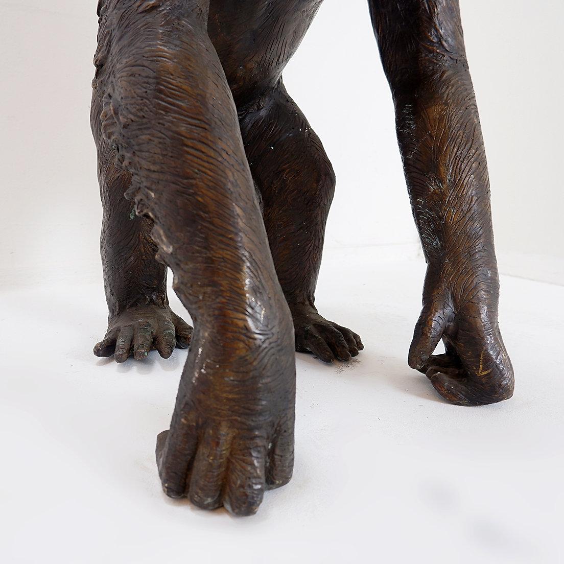 Bronze Life-size Chimpanzee Statue 6
