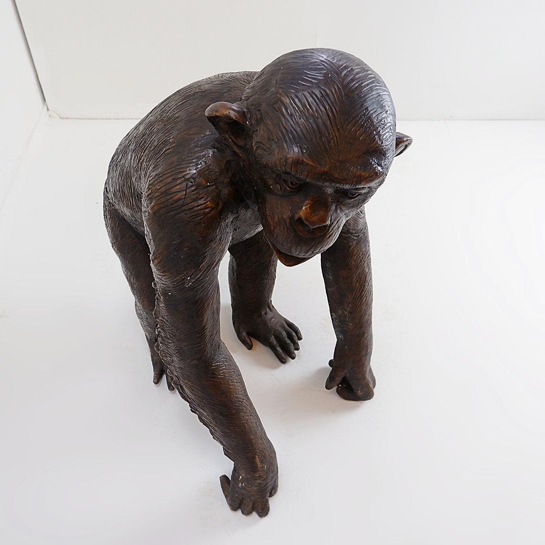Bronze Life-size Chimpanzee Statue 8