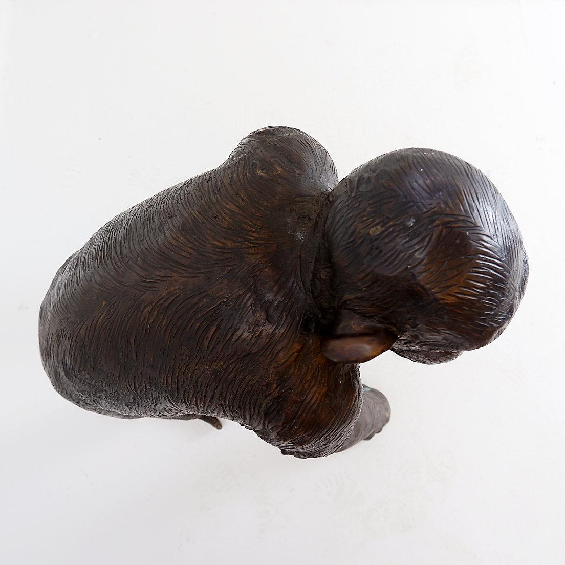 Bronze Life-size Chimpanzee Statue 9
