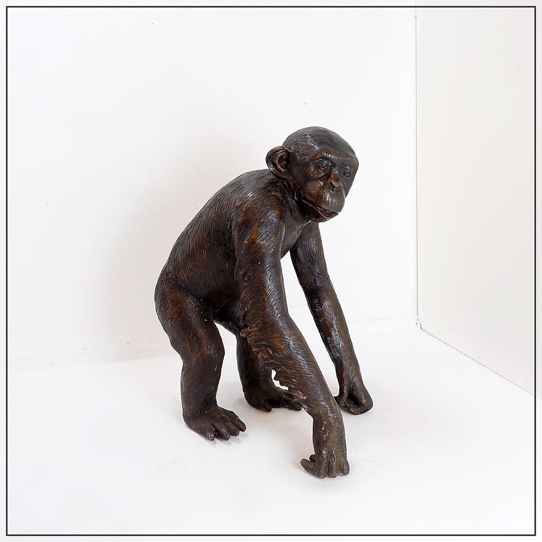Bronze Life-size Chimpanzee Statue 1