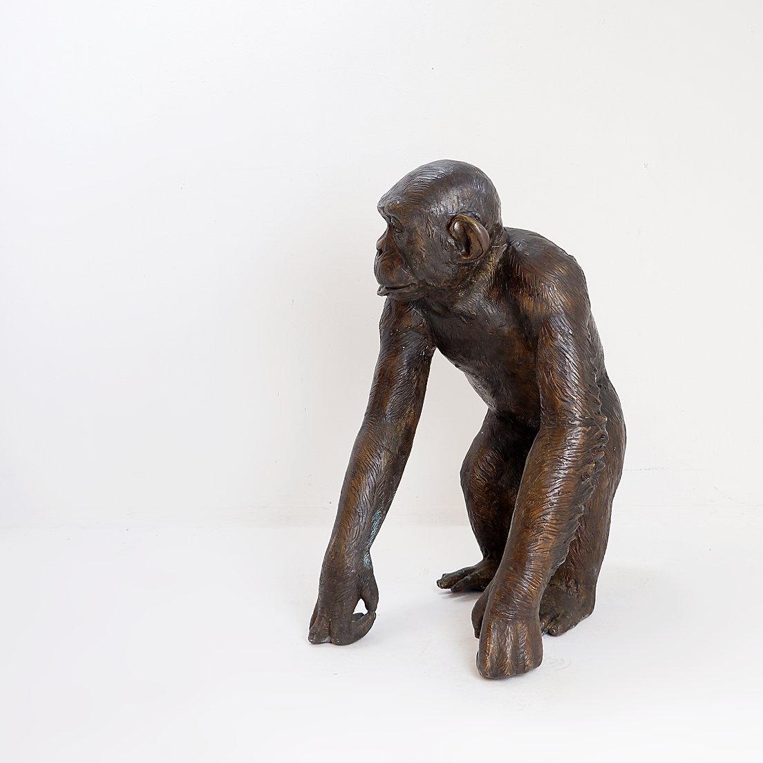 Bronze Life-size Chimpanzee Statue 2
