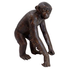 Bronze Life-size Chimpanzee Statue