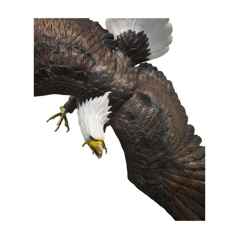 Bronze LifeSized Eagle Statue, "Flying Freedom" For Sale at 1stDibs