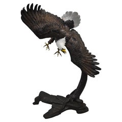 Statue d'aigle grandeur nature en bronze, « Flying Freedom »