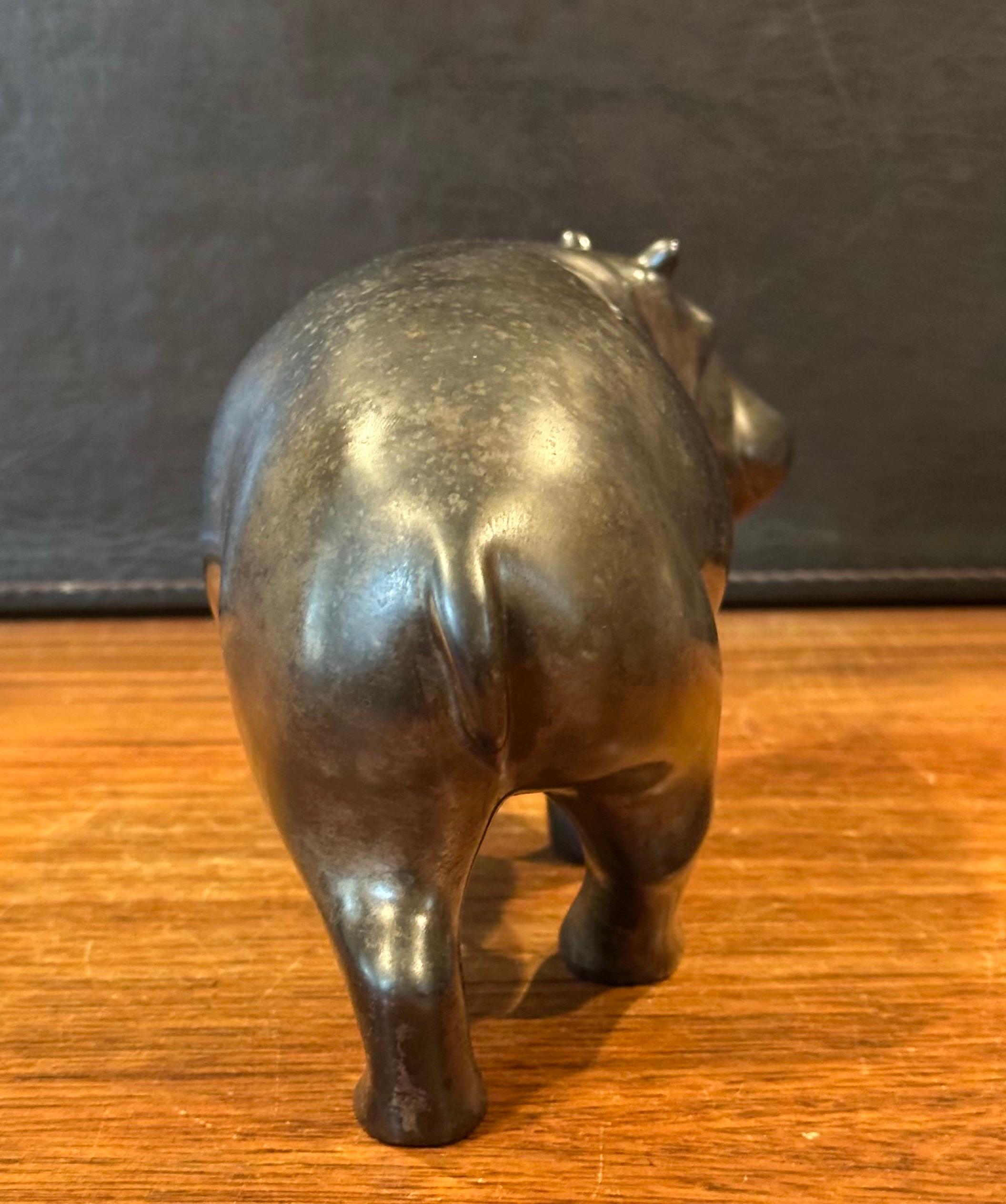 20ième siècle Bronze Limited Edition Hippopotamus Sculpture by Loet Vanderveen en vente