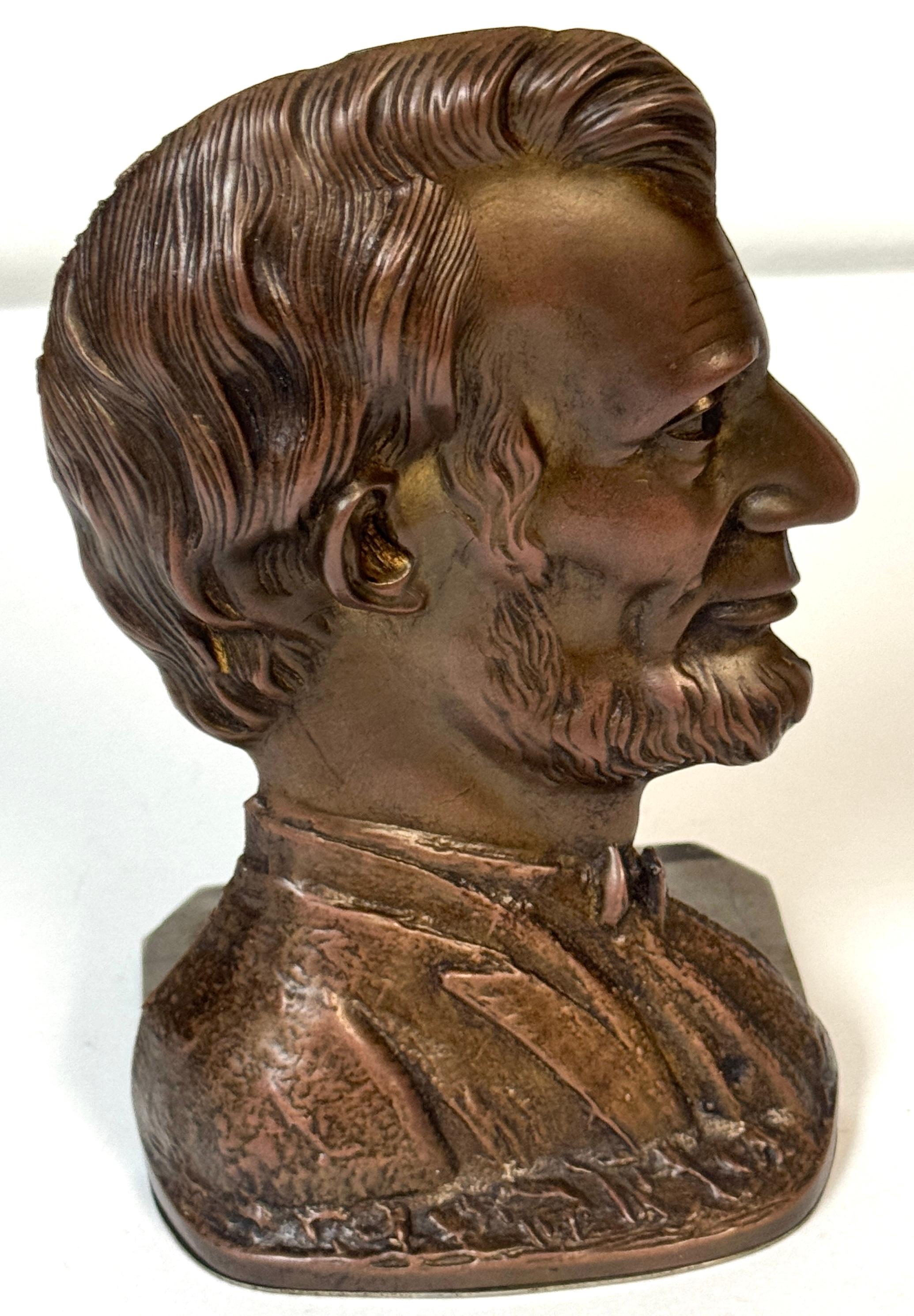 American Classical Bronze Lincoln Bookend or Doorstop, in the Style of Victor David Brenner For Sale