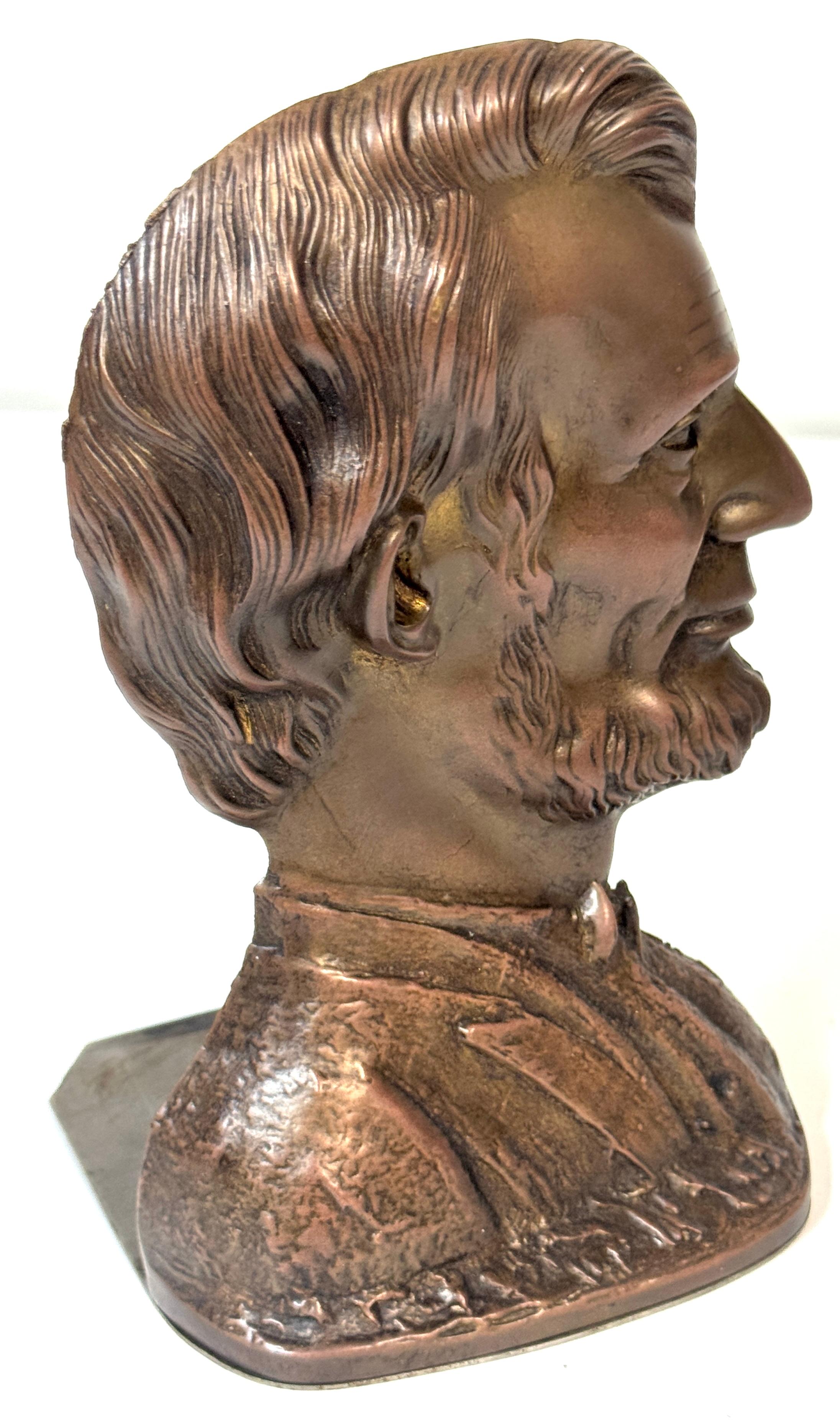 Cast Bronze Lincoln Bookend or Doorstop, in the Style of Victor David Brenner For Sale