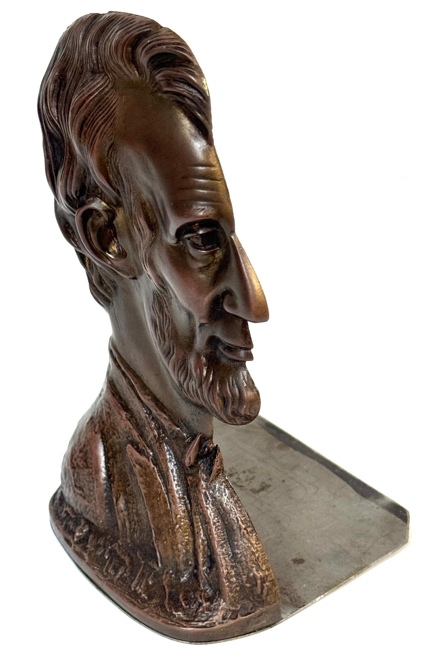 20th Century Bronze Lincoln Bookend or Doorstop, in the Style of Victor David Brenner For Sale