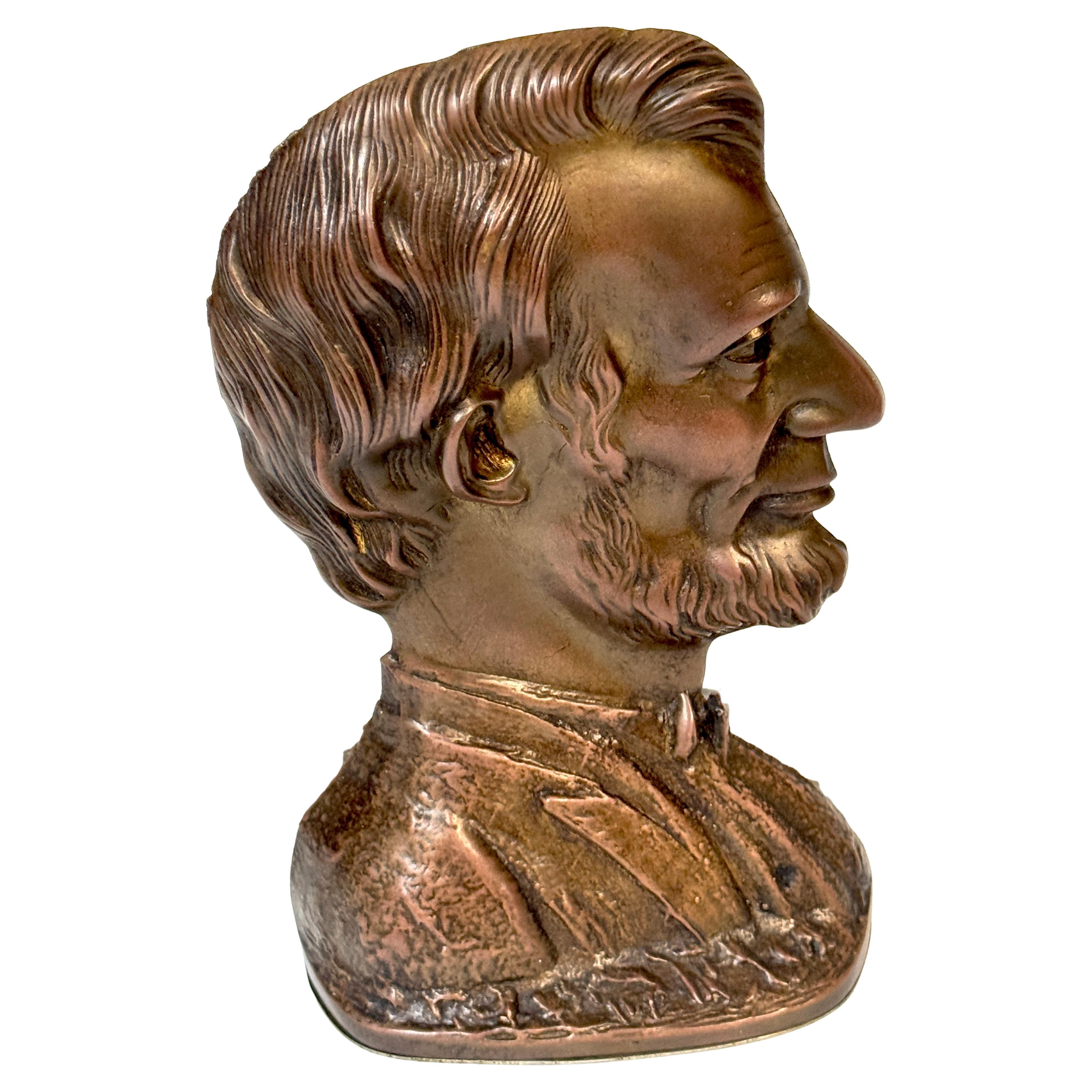 Bronze Lincoln Bookend or Doorstop, in the Style of Victor David Brenner For Sale