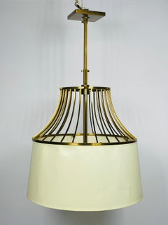 Bronze & Linen Chandelier by Barbara Barry for Baker, Made in Italy