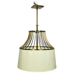 Used Bronze & Linen Chandelier by Barbara Barry for Baker, Made in Italy