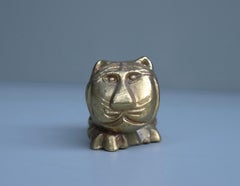 Bronze Lion Abstract Sculpture Figurine, Belgium, 1960s