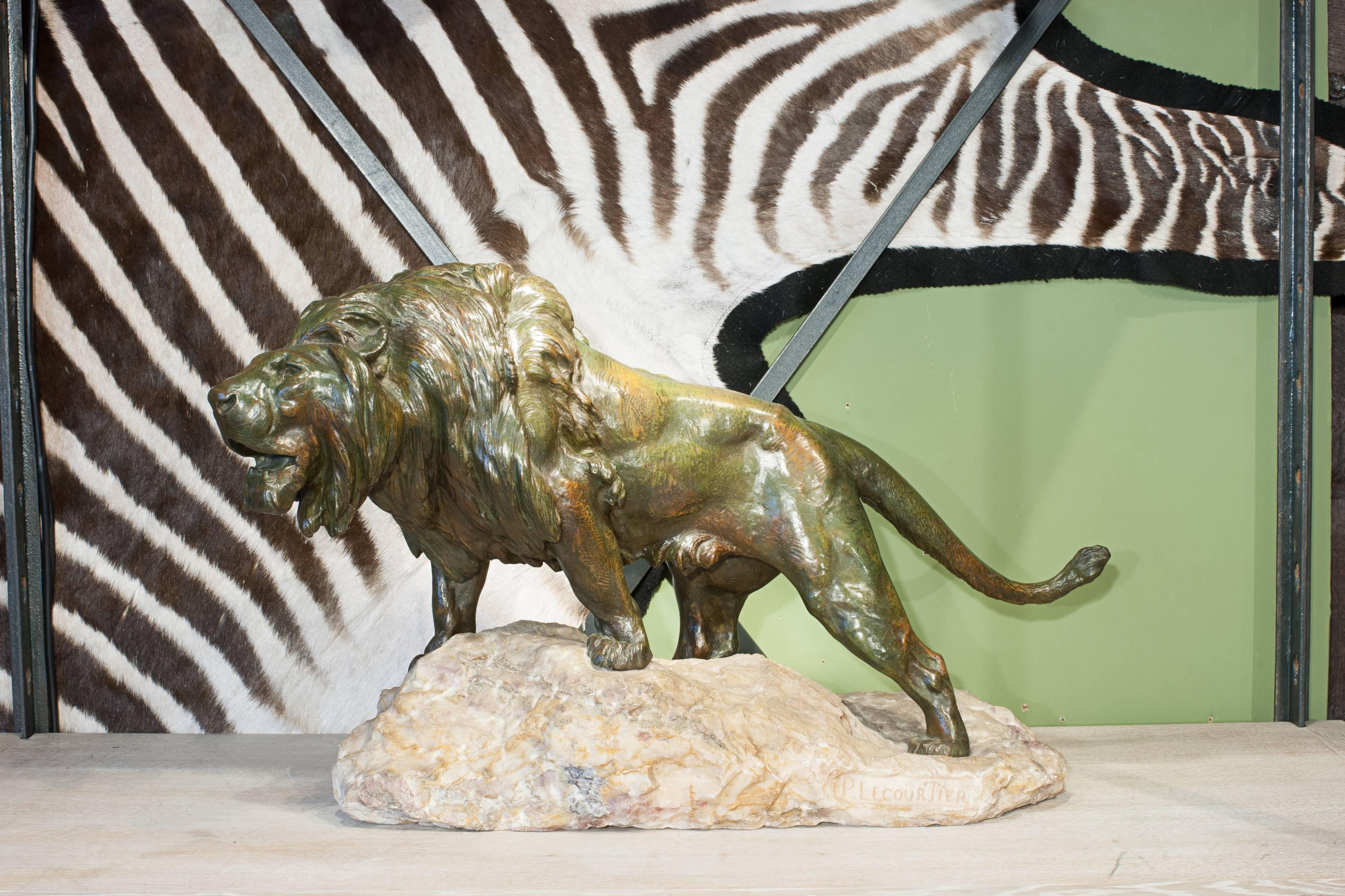 Bronze Lion by Lecourtier 1
