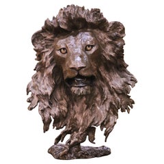 Bronzeskulptur eines Löwen von Mark Hopkins, signiert und nummeriert