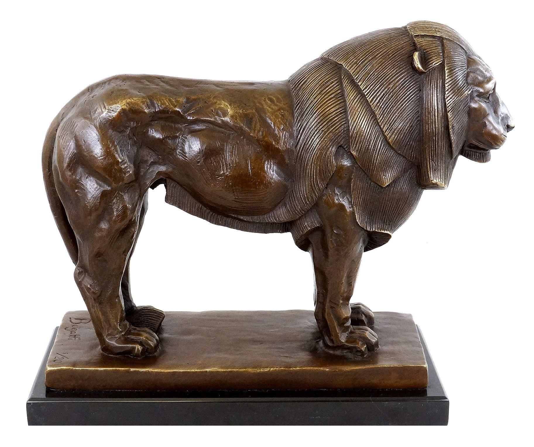 Moderno Scultura di leone in bronzo, Leone fiero, nello stile di Rembrandt Bugatti in vendita