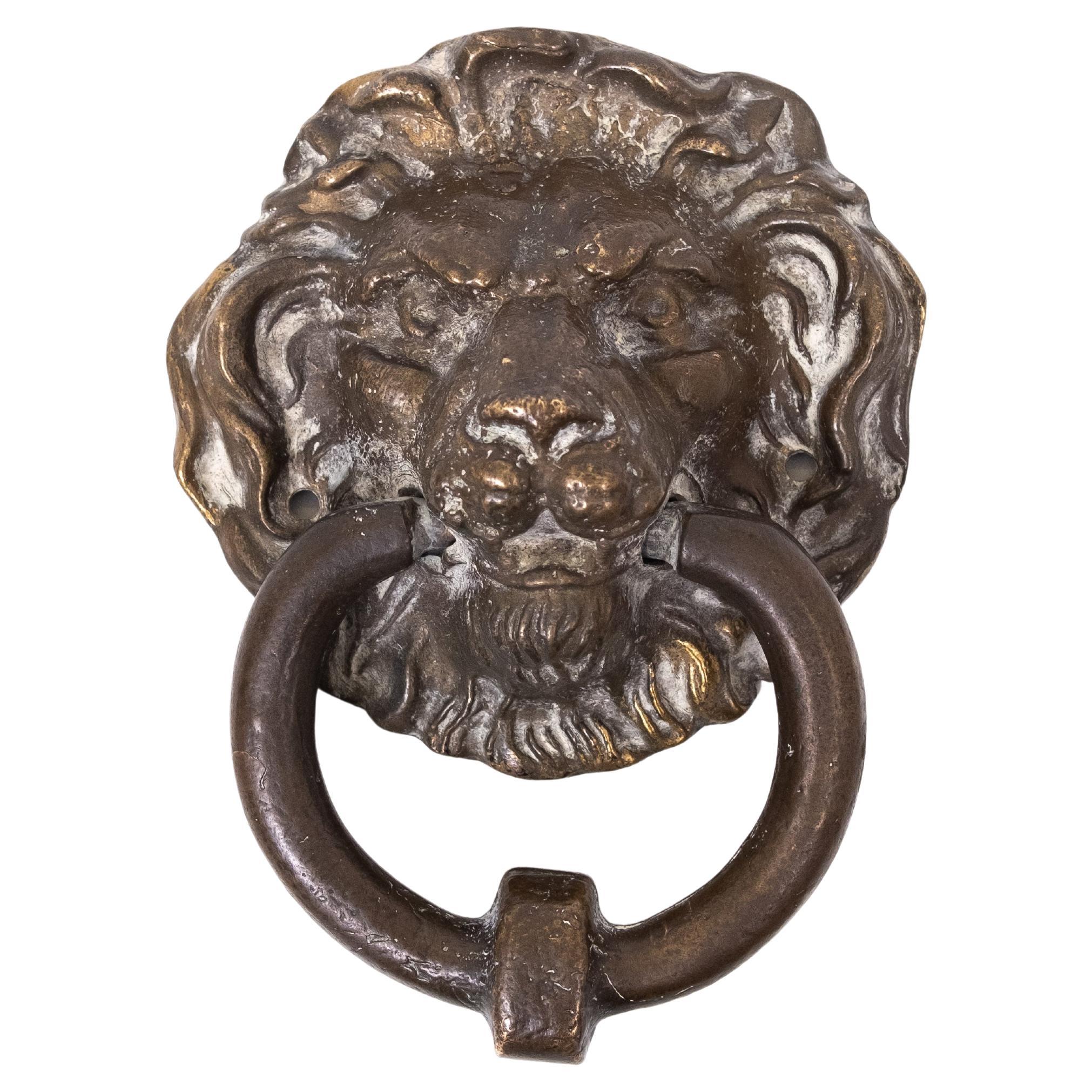 Olandese Battente in bronzo con testa di leone  xIX secolo in vendita