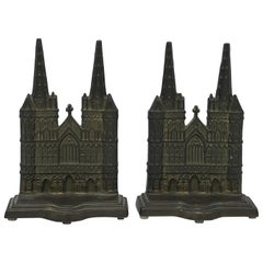 Bronze Litchfield Cathedral Church Bookends, Pair, 1960s