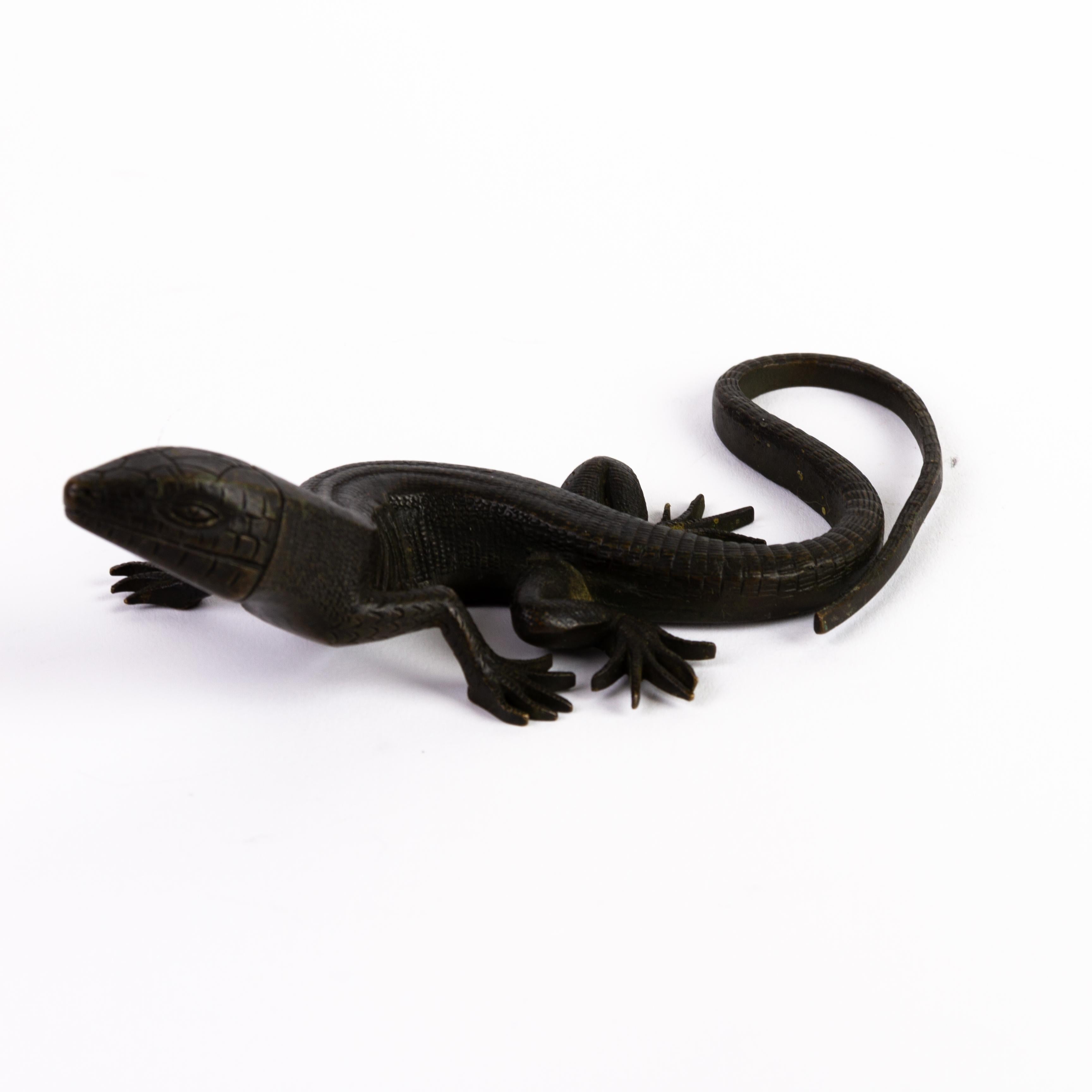 From a private collection.
Free international shipping.
Bronze Lizard Sculpture 19th Century 