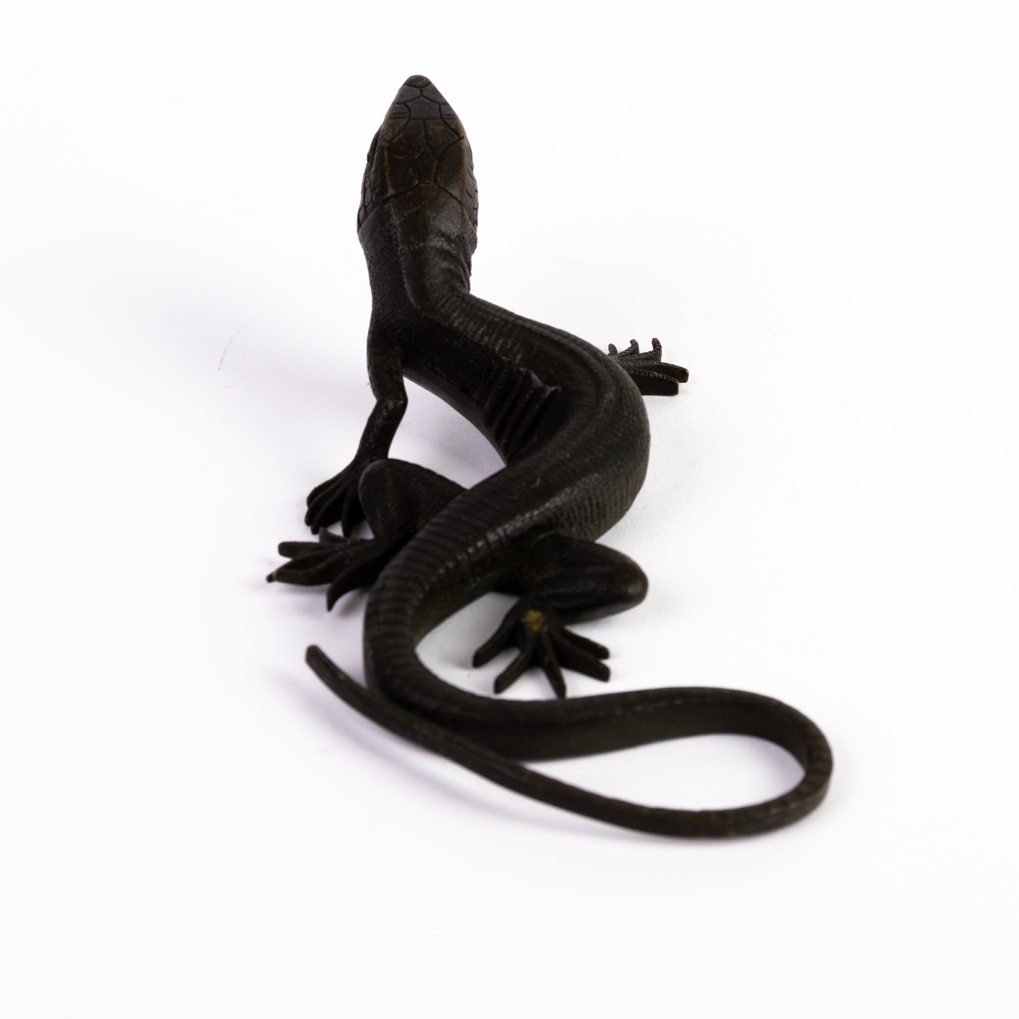 Bronze Lizard Sculpture 19th Century In Good Condition In Nottingham, GB