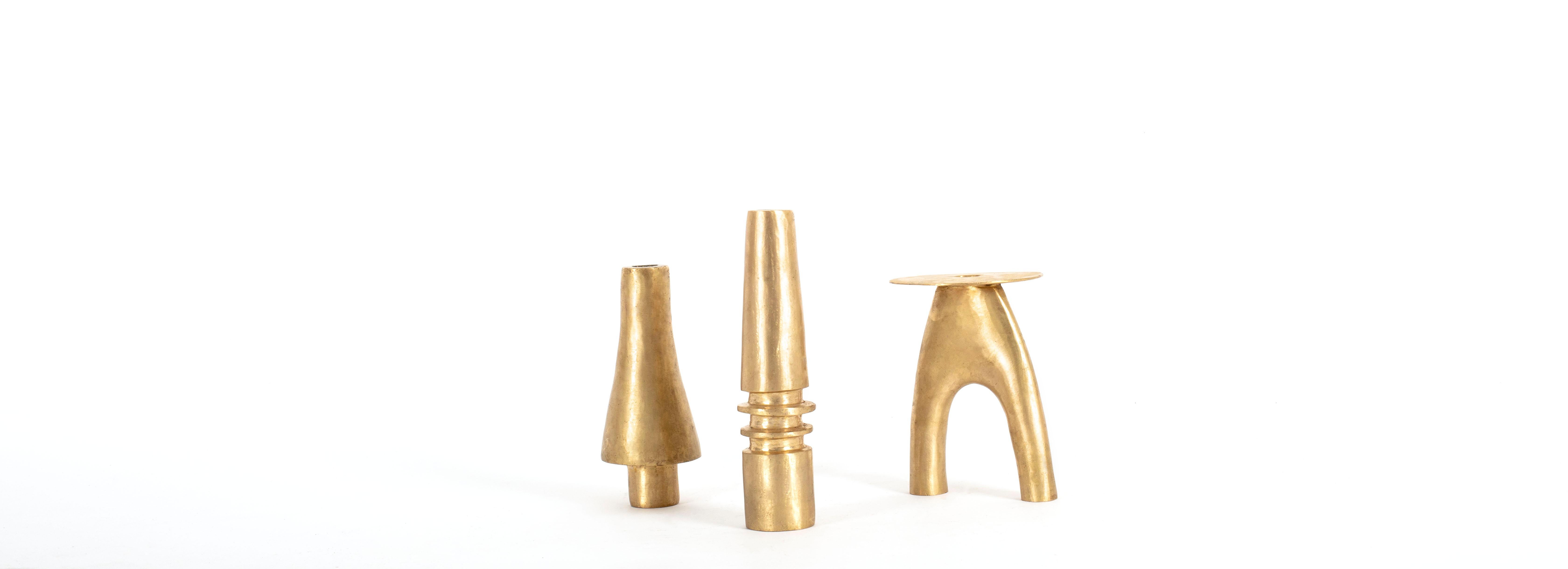 Burkinabe Bronze Lobi Candleholders by Pia Chevalier and Ambre Jarno