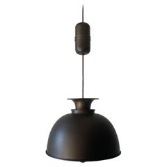 Bronze Looking Brushed Metal Pendant Lamp, 1970s, Germany