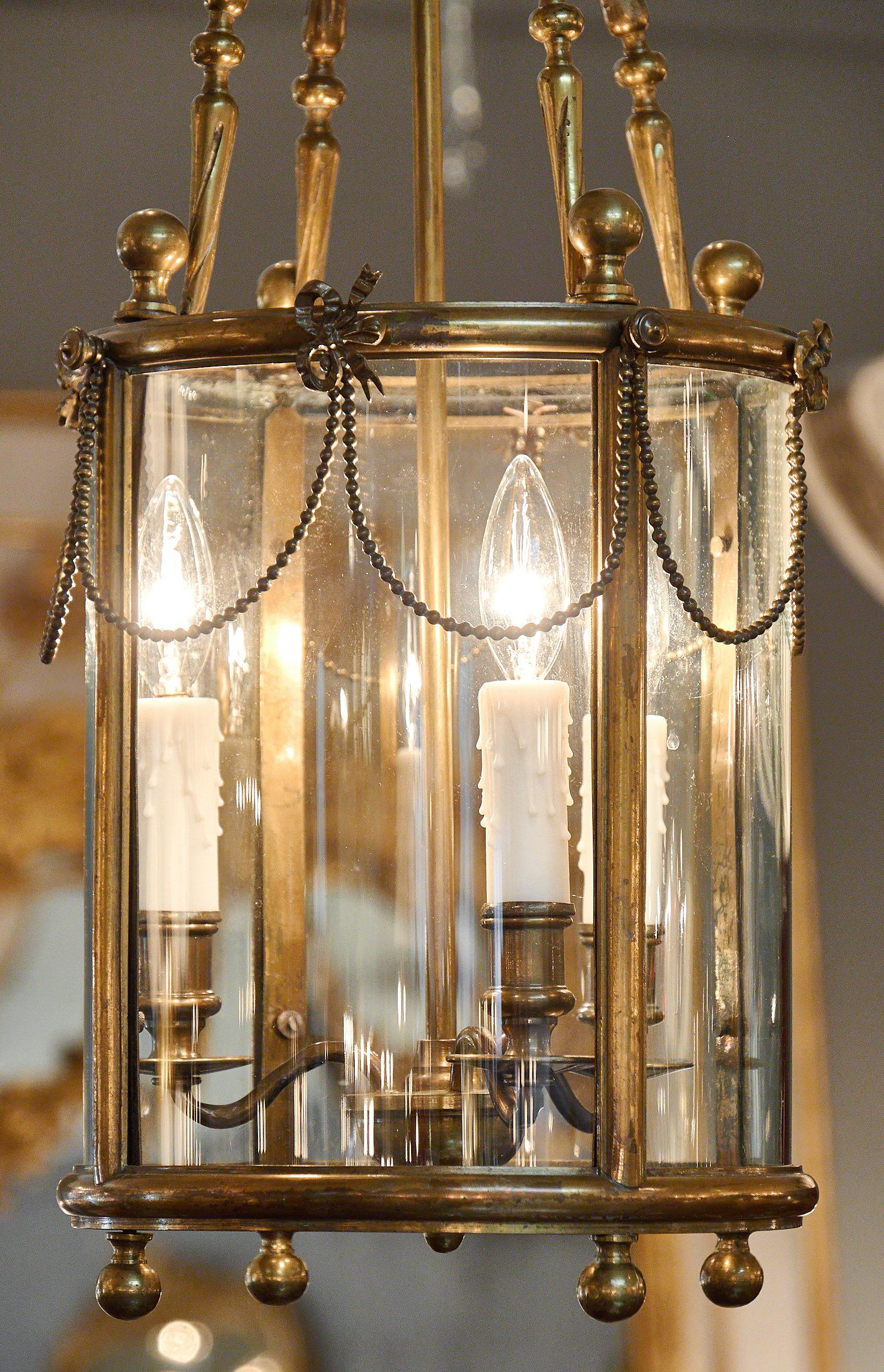 Brass Bronze Louis XVI Style Lantern