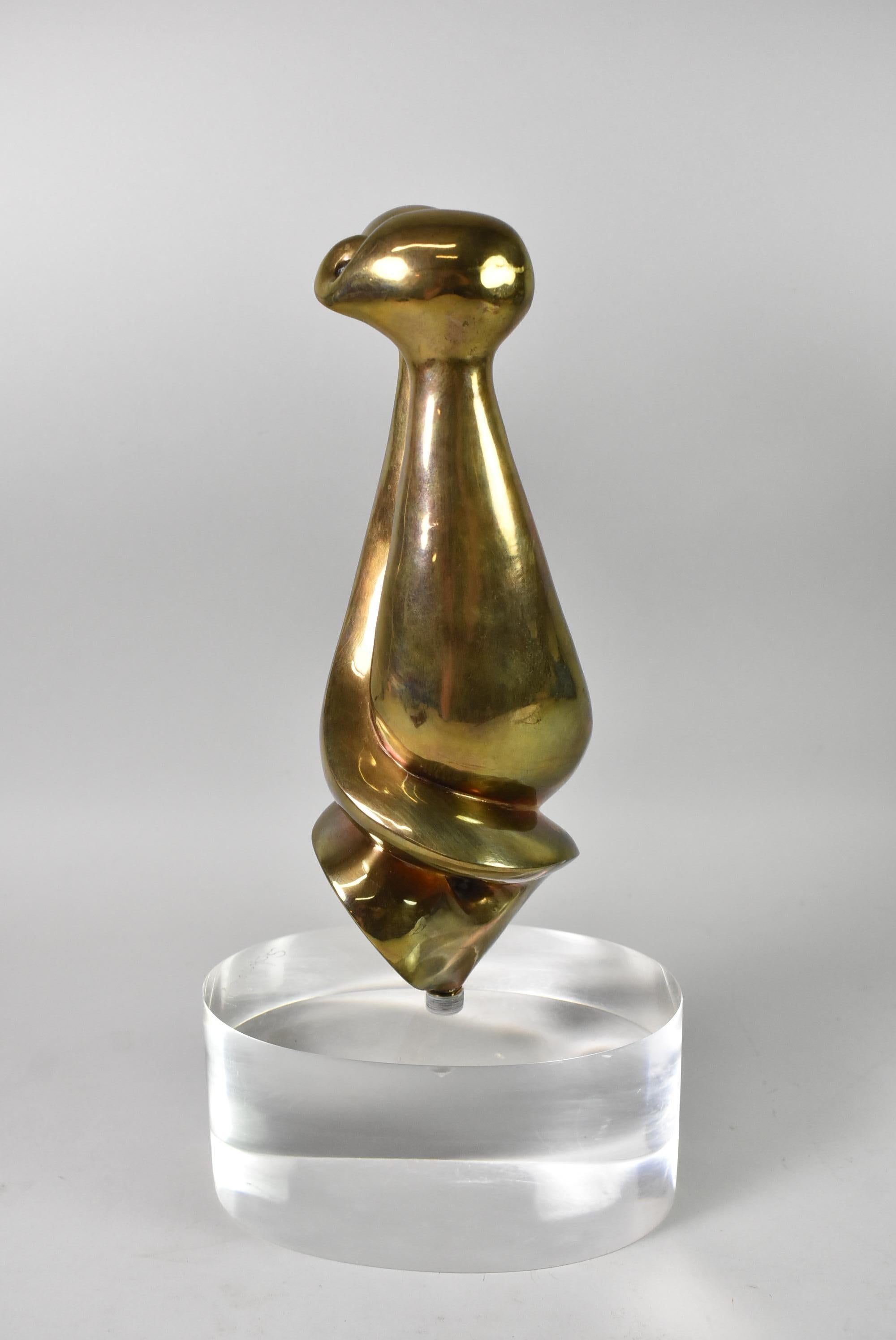 Moderno Scultura astratta in bronzo e lucite Uomo e donna di Arthur Schneider in vendita