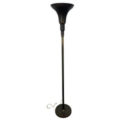 Bronze Machine Age Art Deco Fackel-Stehlampe aus Bronze