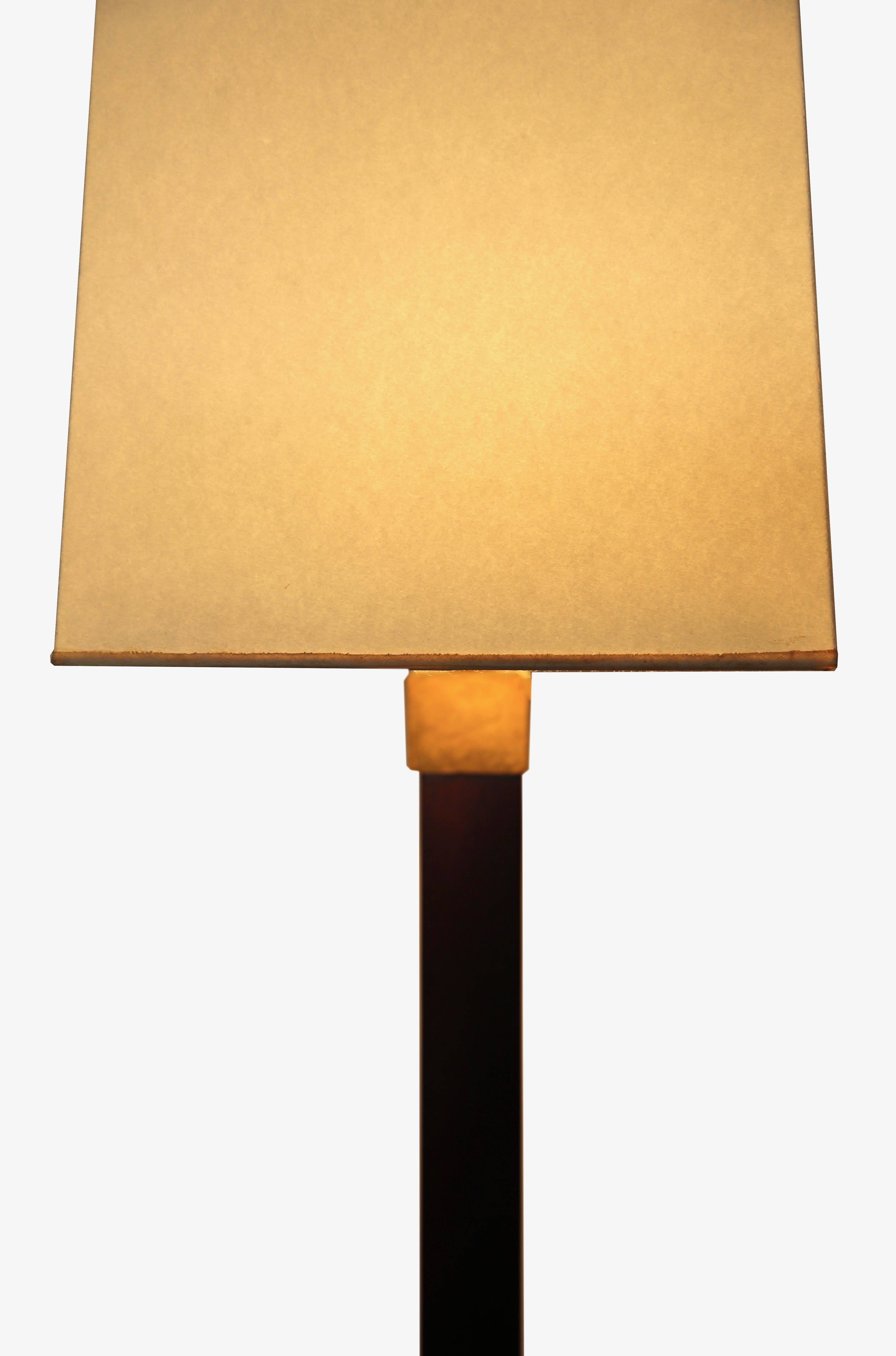 Late 20th Century Bronze & Mahogany Floor Lamp For Sale