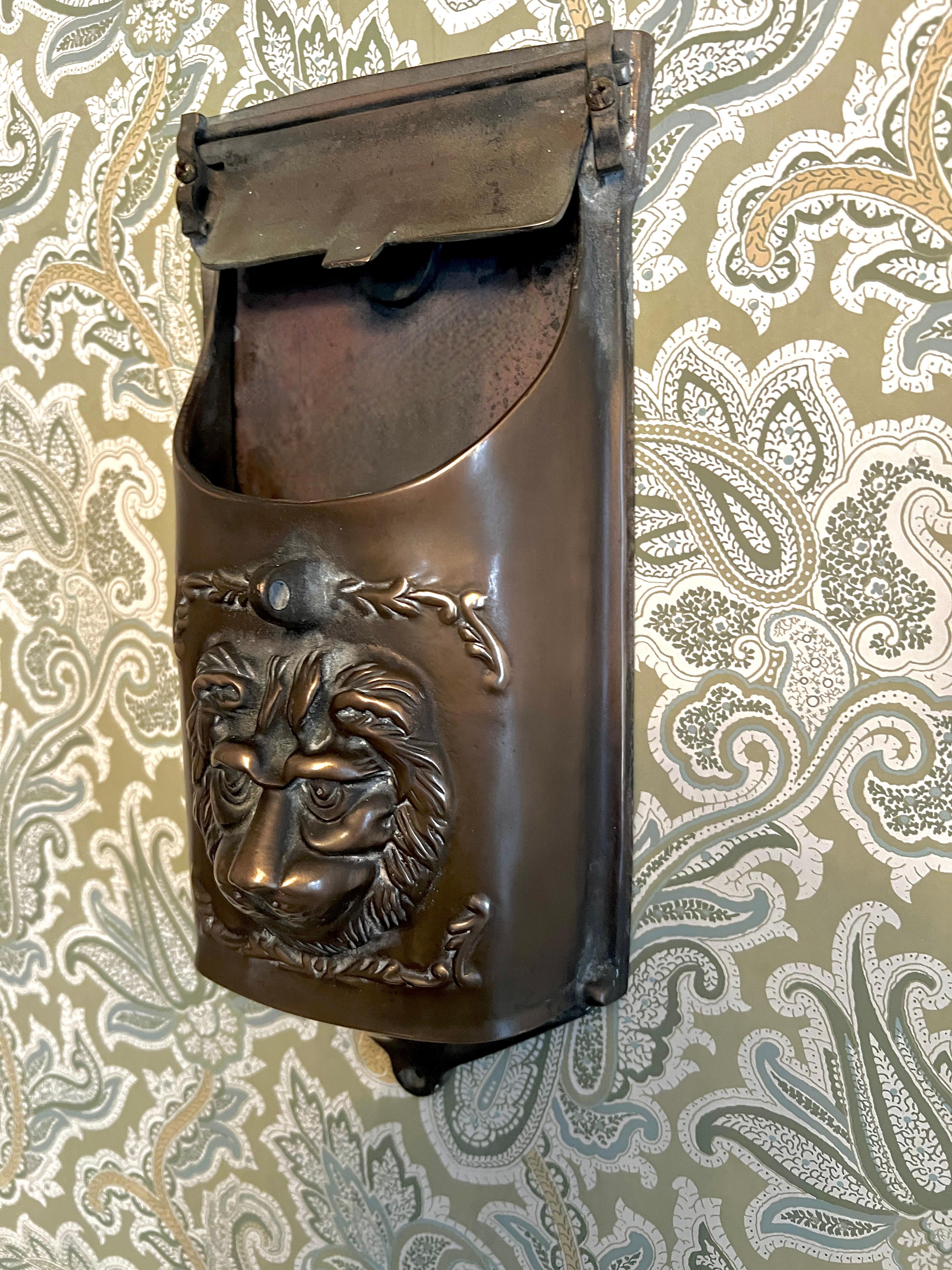 Bronze Mailbox with Lions Face For Sale 1