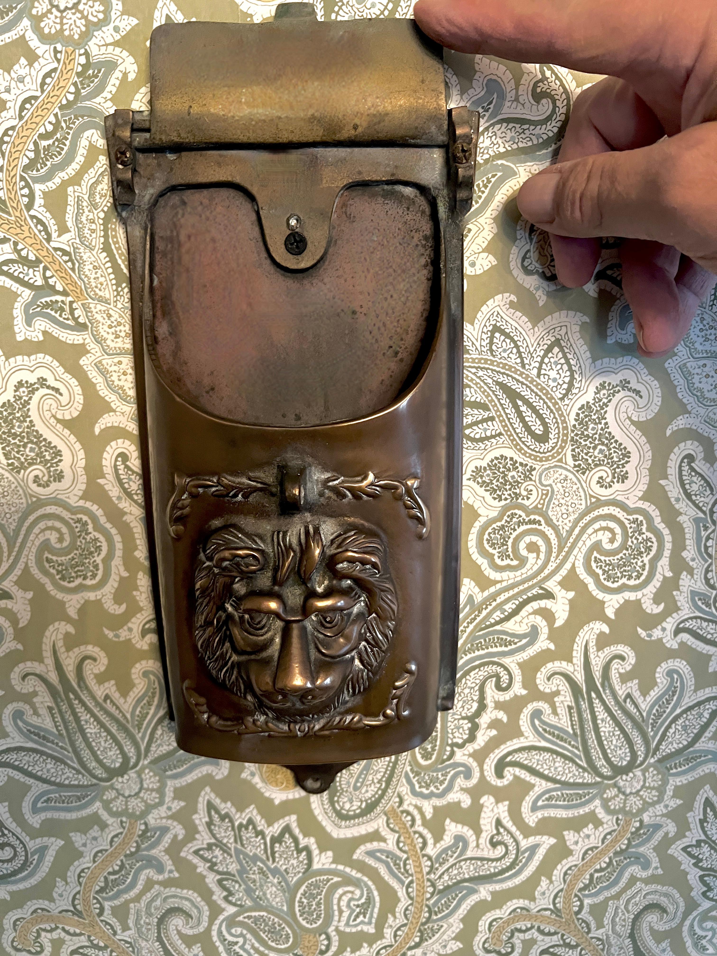 Bronze Mailbox with Lions Face For Sale 3