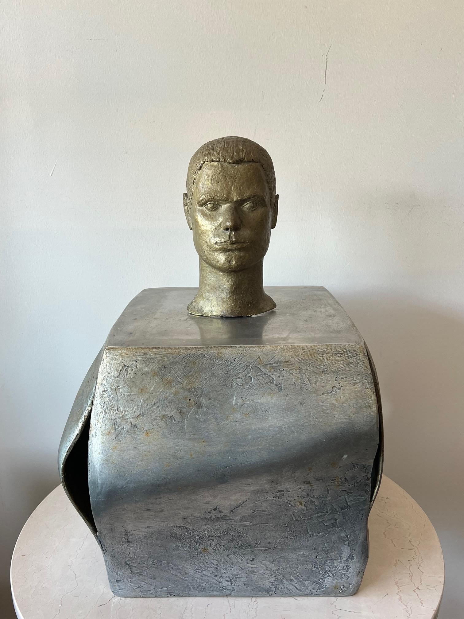 Mid-Century Modern Buste masculin en bronze d'Anne Van Kleeck, années 1960 en vente
