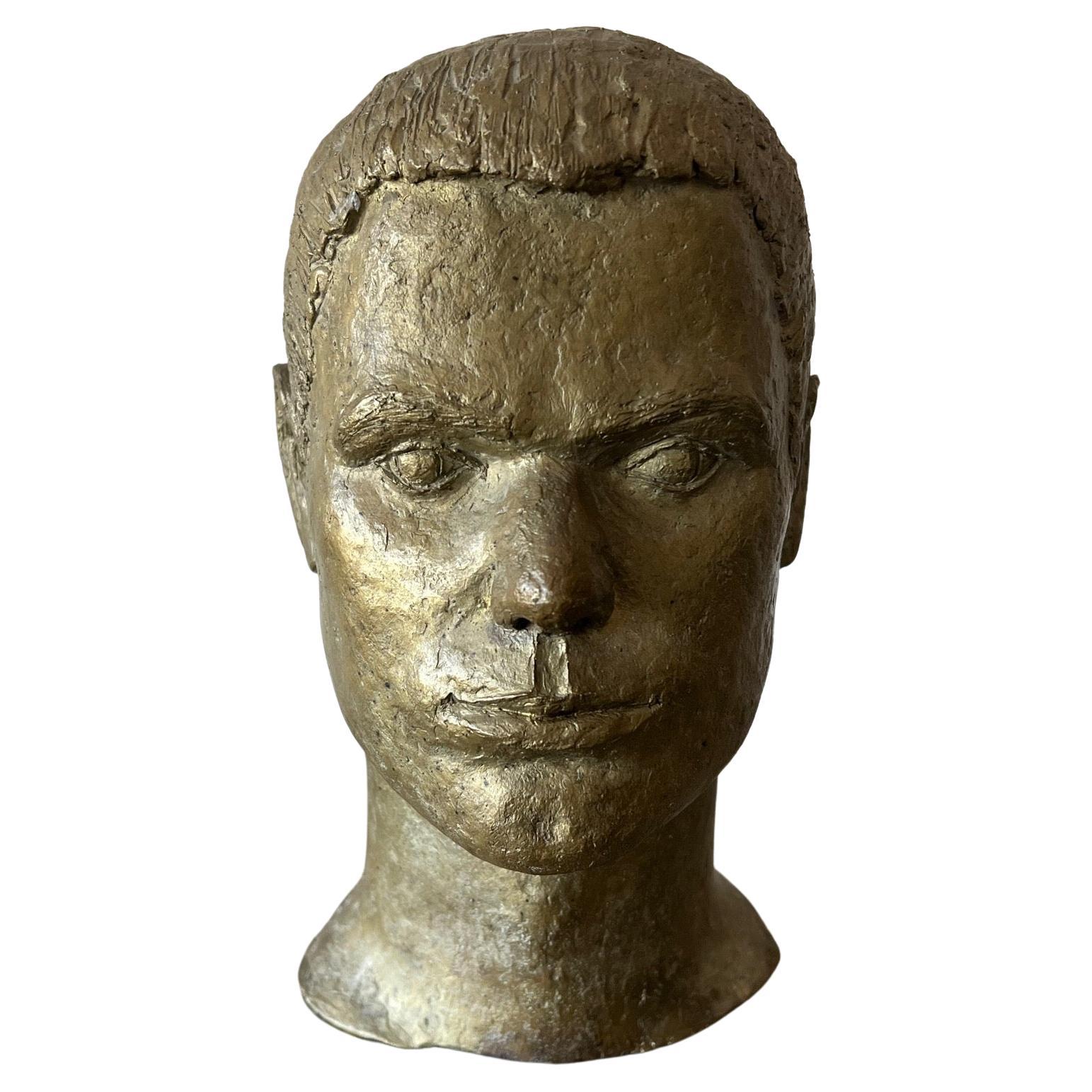 Buste masculin en bronze d'Anne Van Kleeck, années 1960