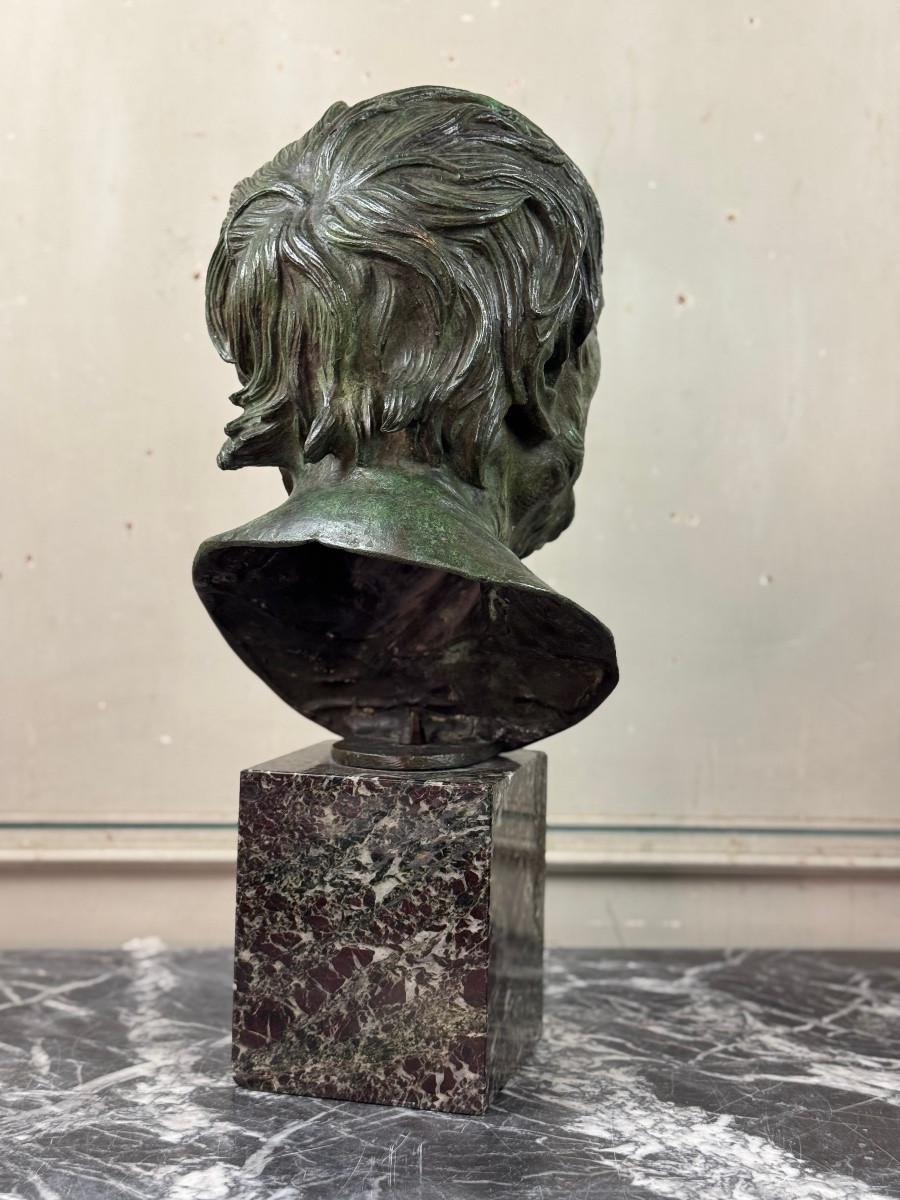Busto maschile in bronzo, 'pseudo Seneque' Patina verde Da Antico, XIX secolo in vendita 4