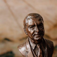 Bronze Male Bust, Signed A.Nicolle, 20th Century