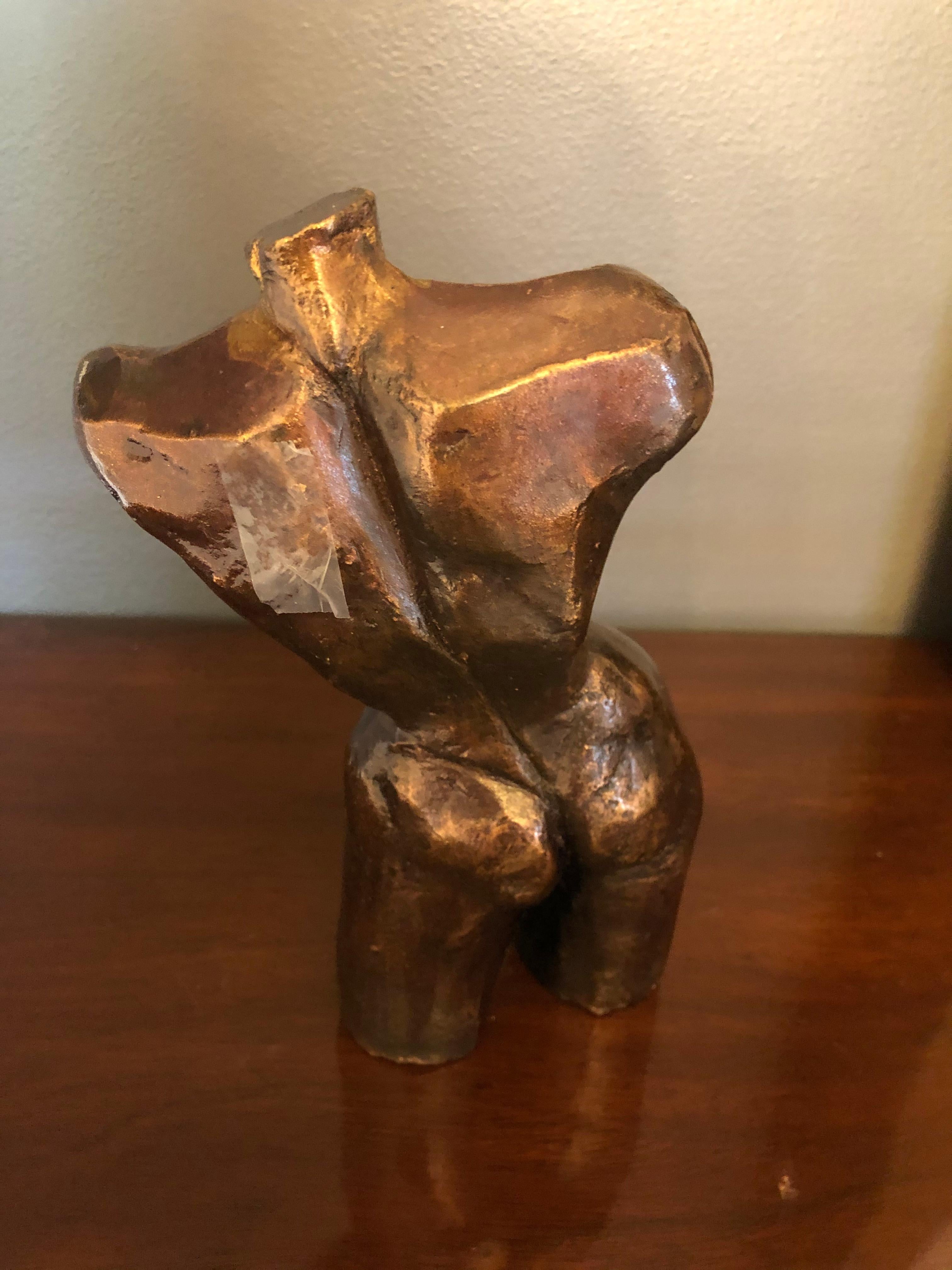 Mid-Century Modern Bronze Male Nude Torso