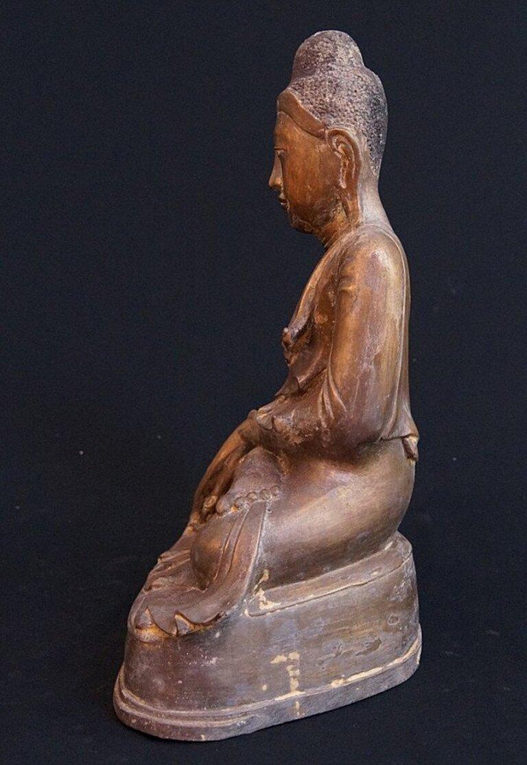 Bouddha Mandalay en bronze de Birmanie Bon état - En vente à DEVENTER, NL