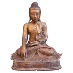Bouddha Mandalay en bronze de Birmanie