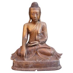 Bouddha Mandalay en bronze de Birmanie